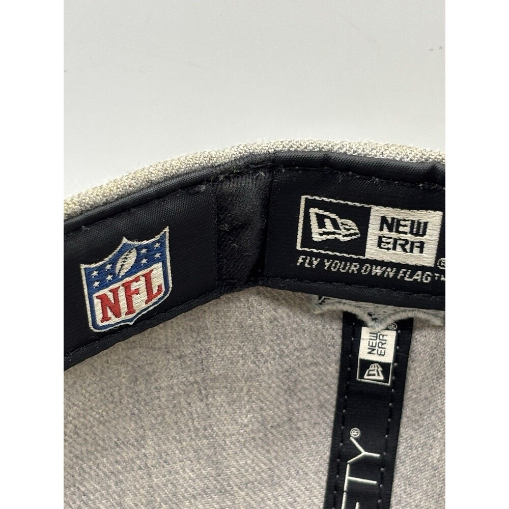 Oakland Raiders Hat New Era 59FIFTY Size 7 Gray Black Shield Fitted NFL Cap - Picture 9 of 9